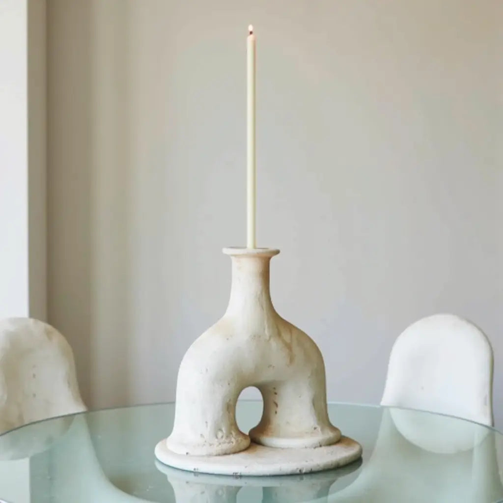 Tamegroute Arch Candleholder – Handmade White Ceramic Statement Piece image 7