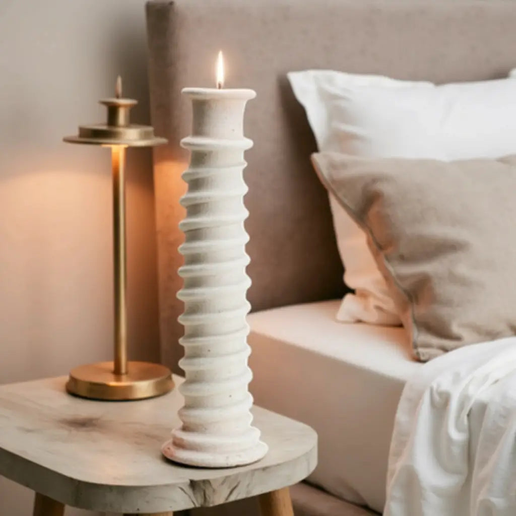 Handcrafted Tall Candle Holder – Tamegroute Ceramic Tower Collection image 15