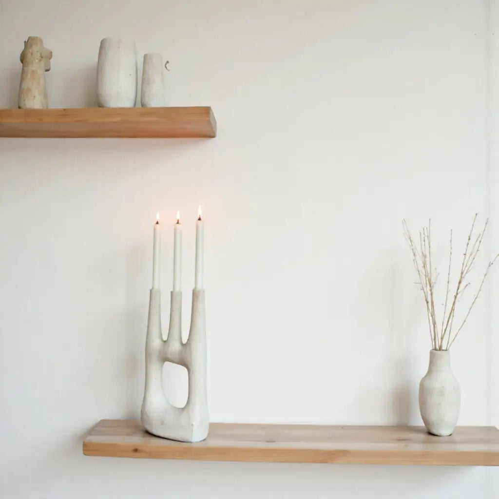 Handcrafted Tamegroute Triple Candle Holder – Modern Ceramic Collection image 7