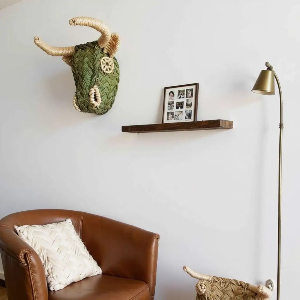 Woven Straw Bull Head image 3