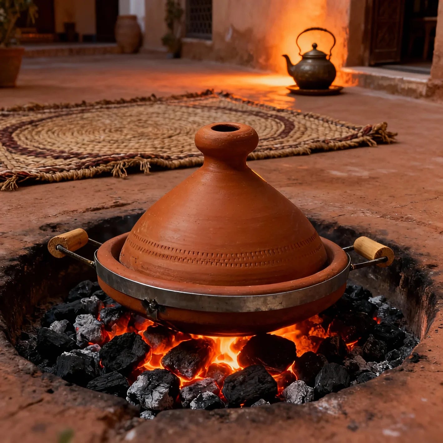 Authentic 30cm Terracotta Tagine Pot with Handles – Traditional Cooking Vessel image 4