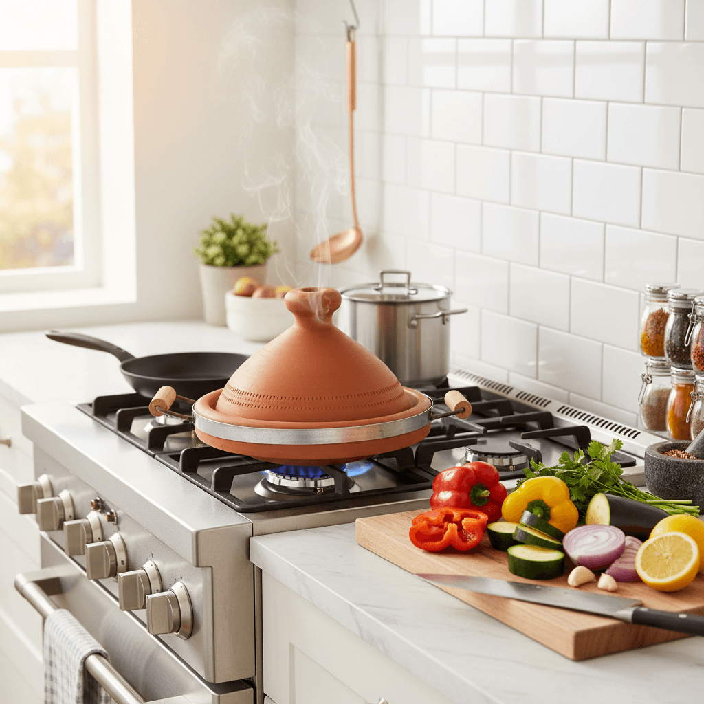 Authentic 30cm Terracotta Tagine Pot with Handles – Traditional Cooking Vessel image 6