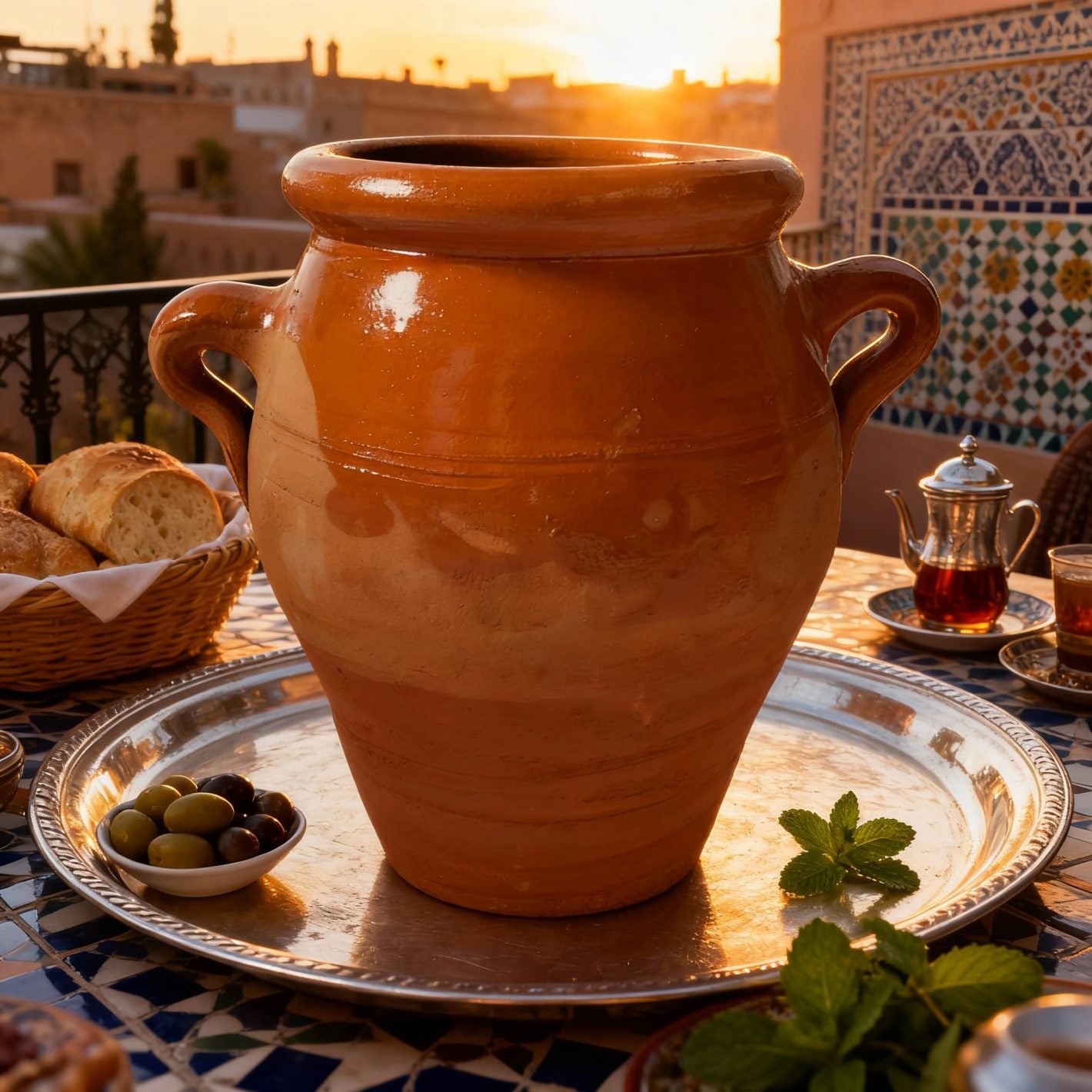 Authentic Moroccan Tangia Pot – Handmade Terracotta Clay Cooking Vessel image 3