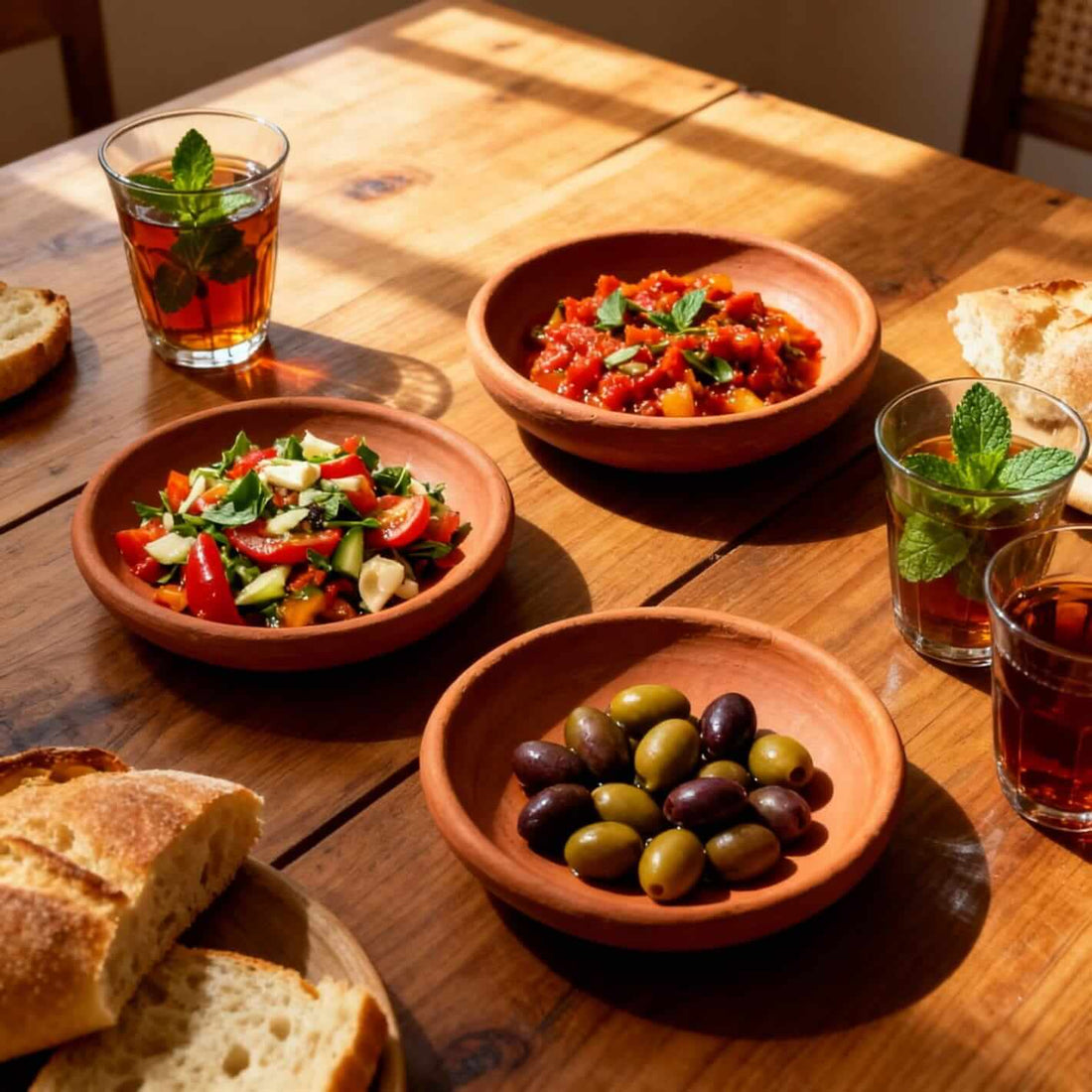 Handmade Terracotta Ceramic Plate Set 21cm – Natural Clay Serving Dishes image