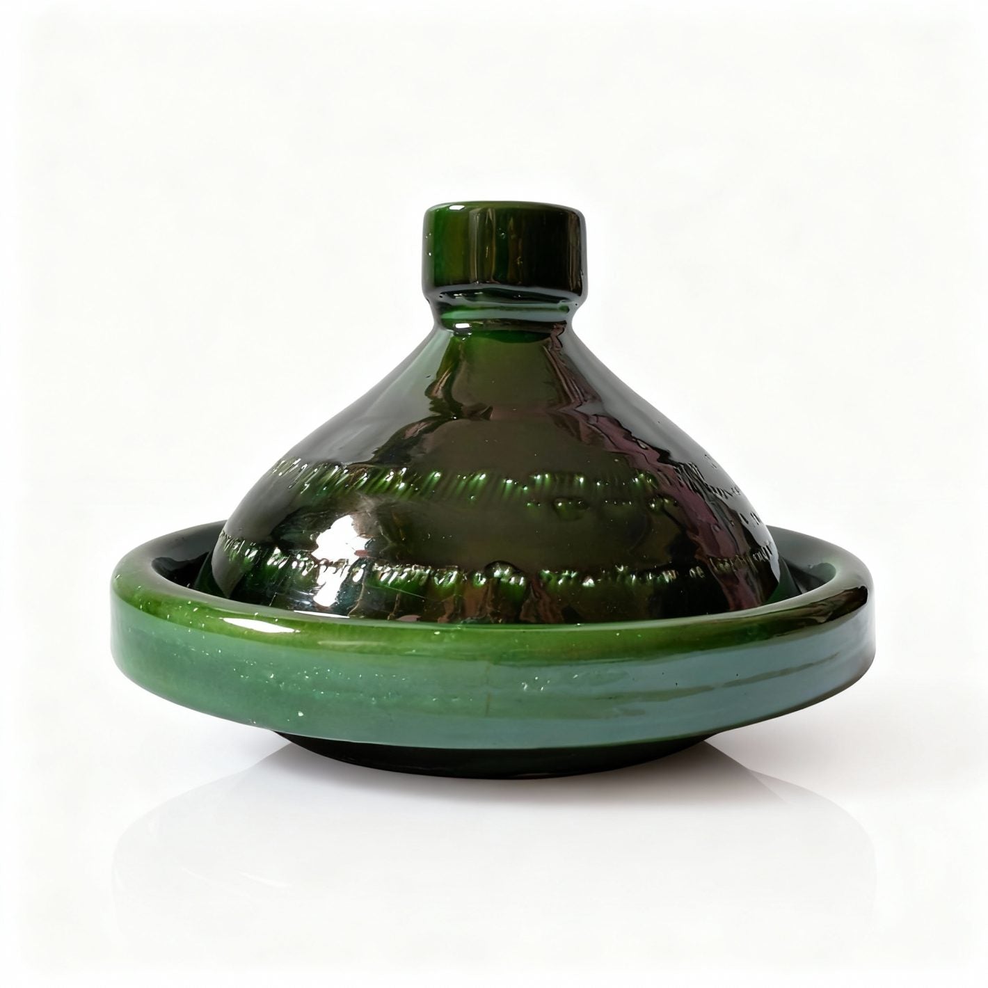 Authentic Green Ceramic Tagine Pot For Cooking – Handcrafted Clay Cookware image