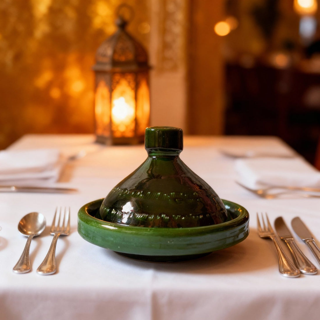 Authentic Green Ceramic Tagine Pot For Cooking – Handcrafted Clay Cookware image