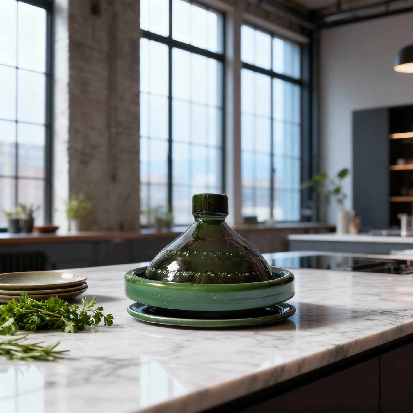 Authentic Green Ceramic Tagine Pot For Cooking – Handcrafted Clay Cookware image 3