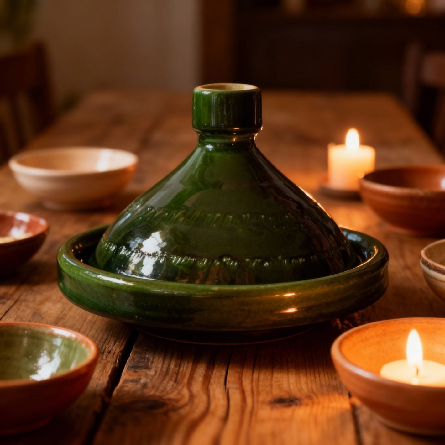 Authentic Green Ceramic Tagine Pot For Cooking – Handcrafted Clay Cookware image 5