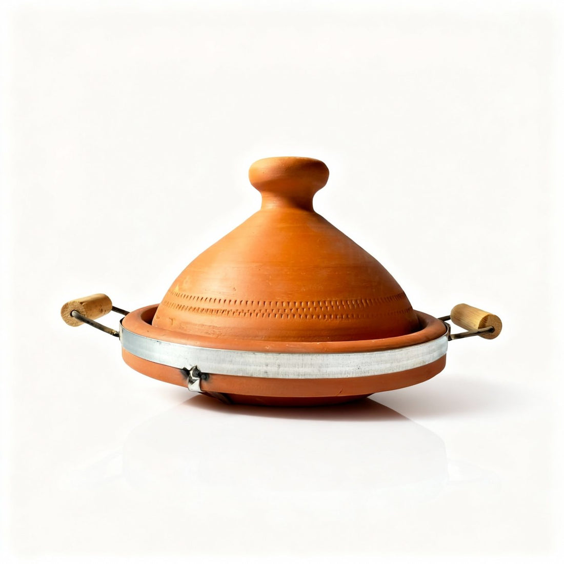 Authentic 30cm Terracotta Tagine Pot with Handles – Traditional Cooking Vessel image