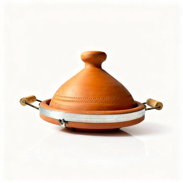 Authentic 30cm Terracotta Tagine Pot with Handles – Traditional Cooking Vessel image