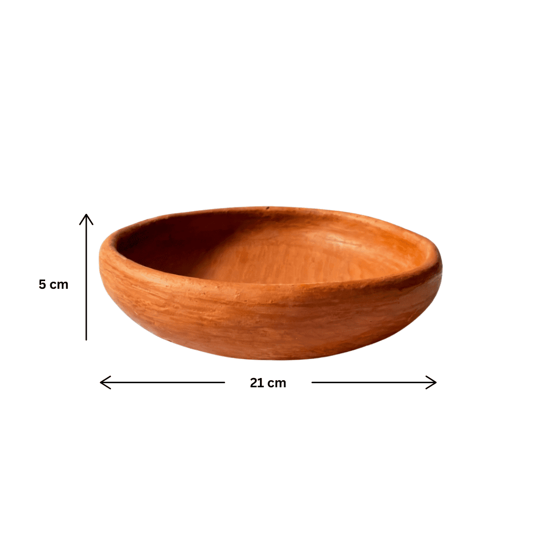 Handmade Terracotta Ceramic Plate Set 21cm – Natural Clay Serving Dishes image 8